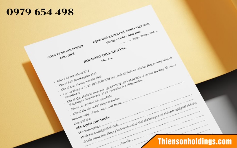 mẫu hợp đồng thuê xe nâng