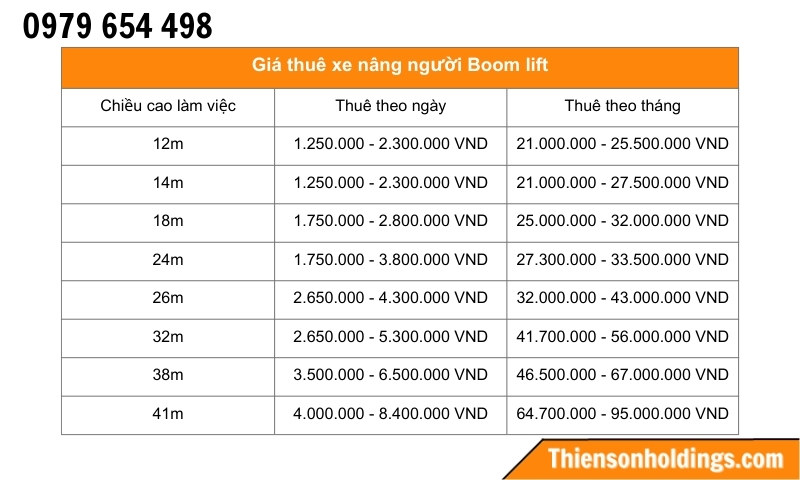 Xe nâng người làm việc trên cao
